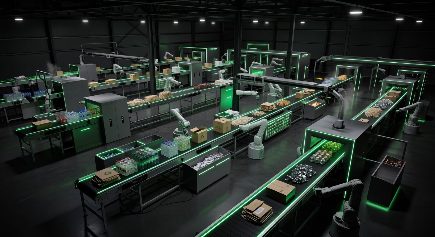 Eco-friendly waste recycling facility — 90% recycling rate